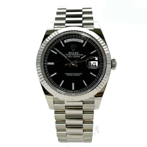 Replica Rolex Day Date 40mm Black Dial 228239 1